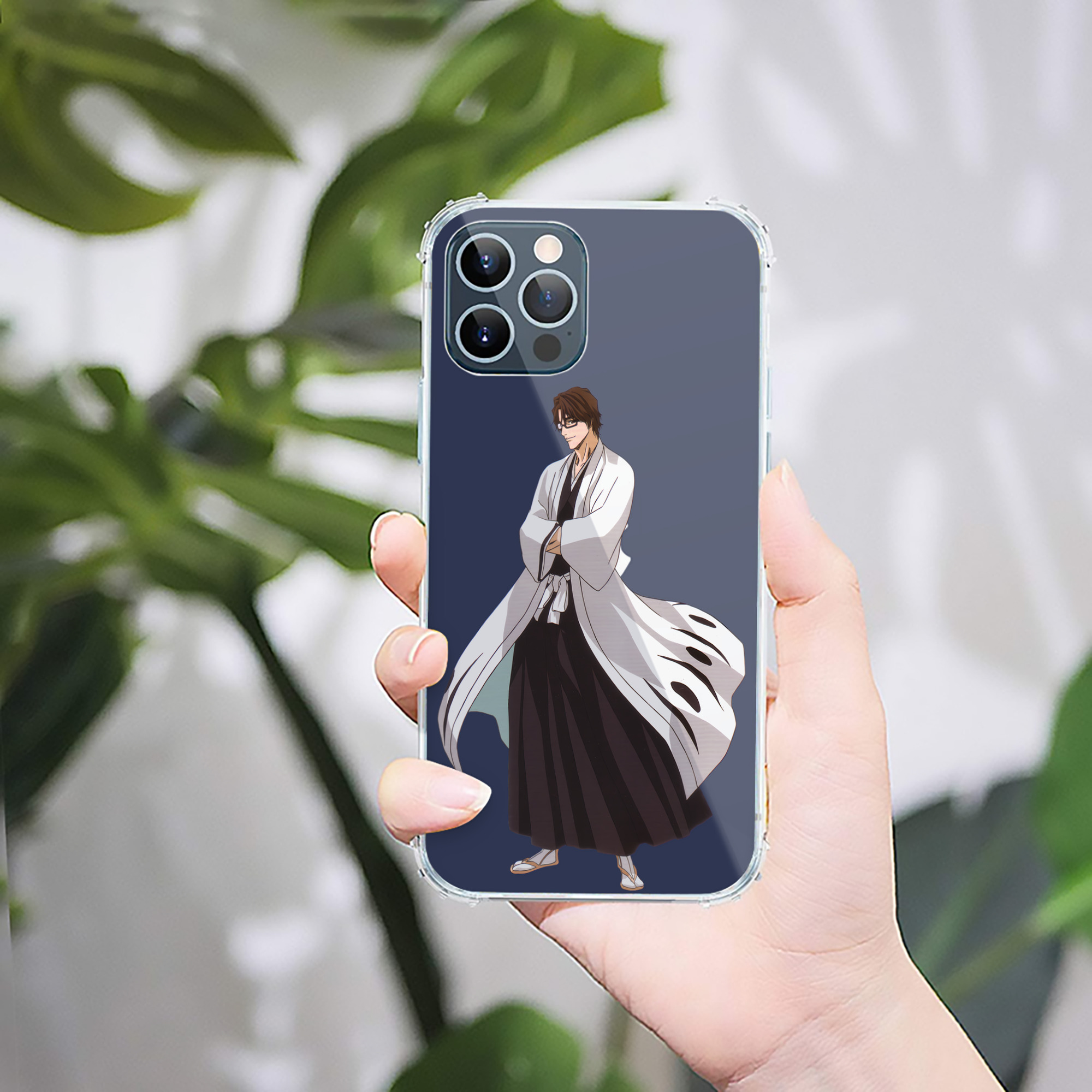 （画像用） ブリーチ 藍染 惣右介（あいぜん そうすけ） BLEACH Aizen Sousuke 【iPhone 12シリーズ対応】透明スマホケース（クリアソフトケース）